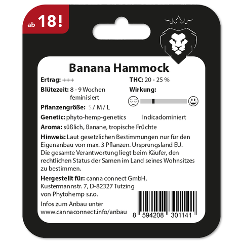 Cannabis Samen Banana Hammock feminisiert Verpackung back