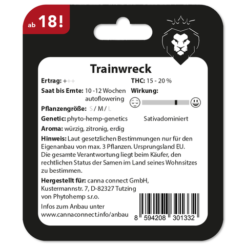 Cannabis Samen Trainwreck autoflowering Verpackung back